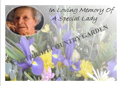 Personalised memorial card example PMC3